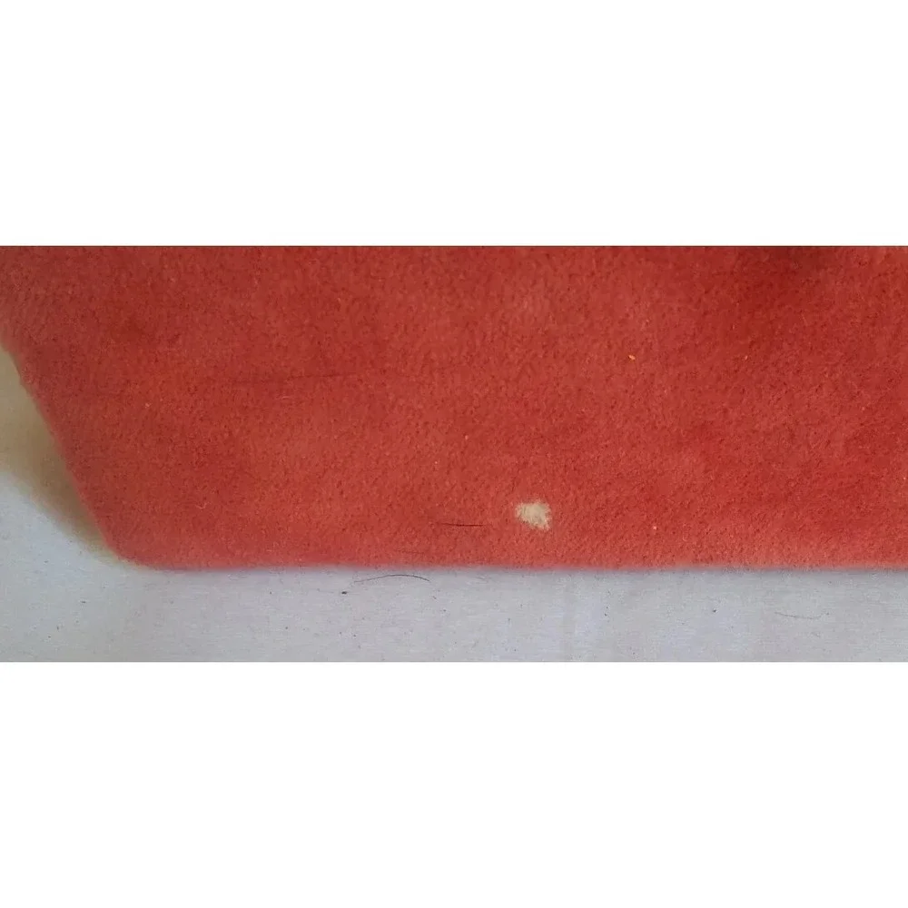 Jewelry Keepsake Box Case Vtg Red‎ Velvet Embroidered 7.5 India Boho Rustic READ